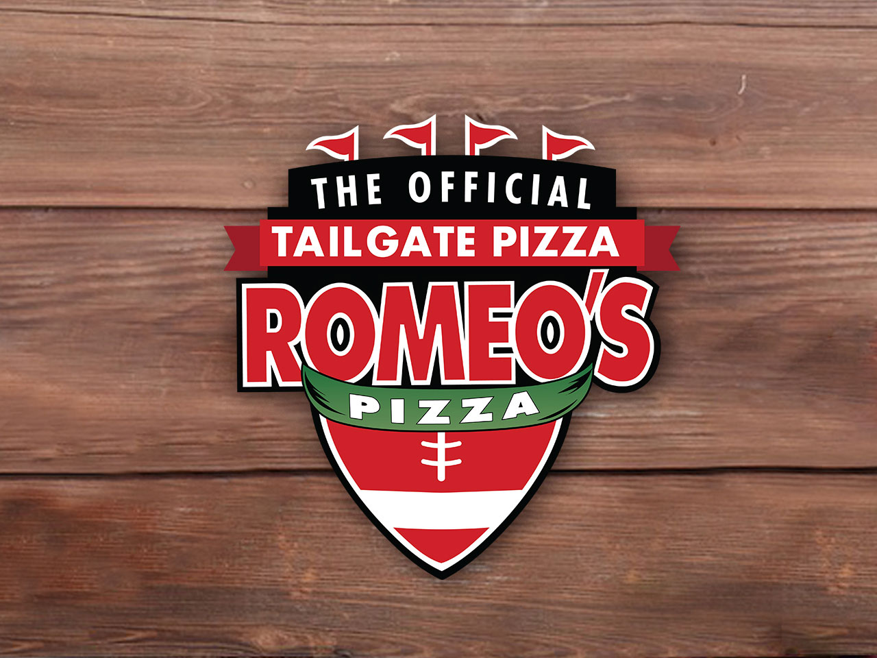 Romeo's Pizza tailgate graphic