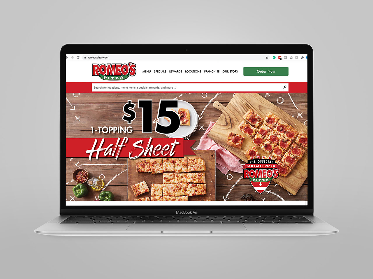 Romeo's Pizza website slide 2