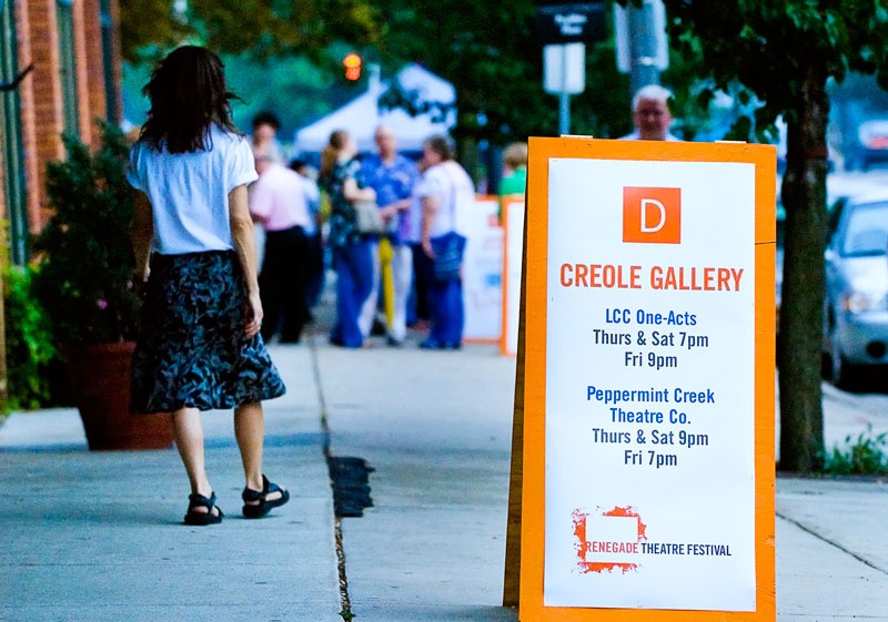 Outside "Creole Gallery" in Old Town during the Renegade Theatre Festival.